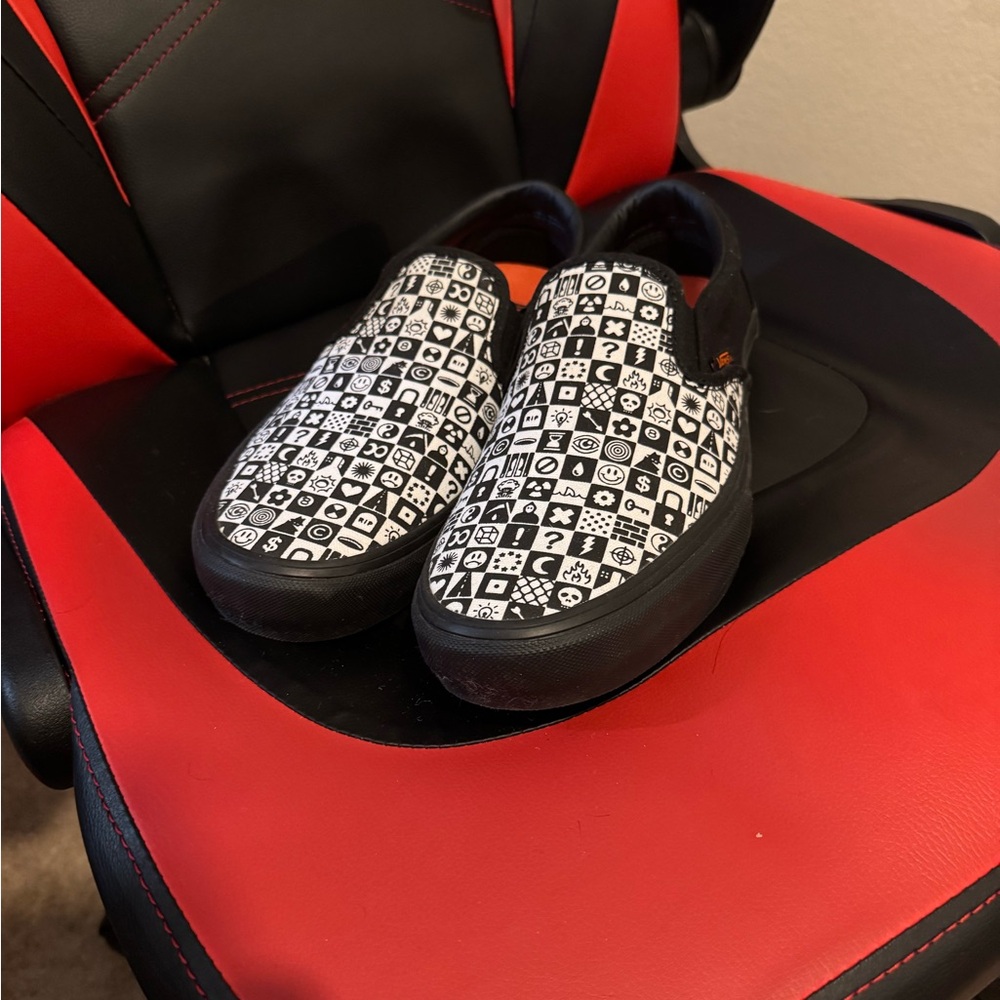VANS x Cult Slip On Pro Black Checker Mens Size 12 Checkerboard